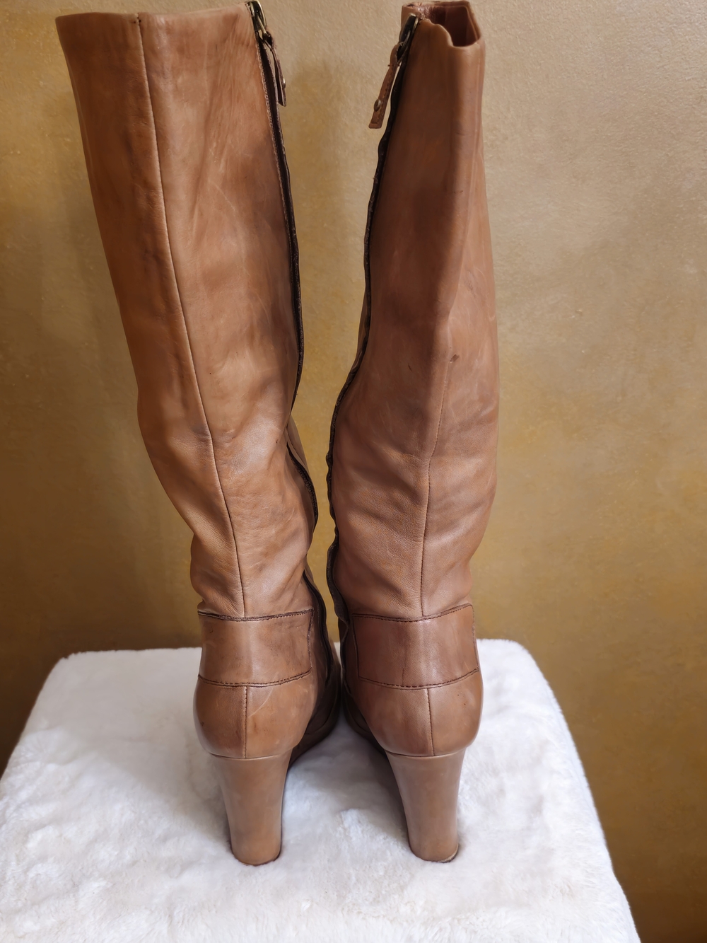 UGG Tall Leather Knee-High Boots in Cognac - Picture 4 of 6